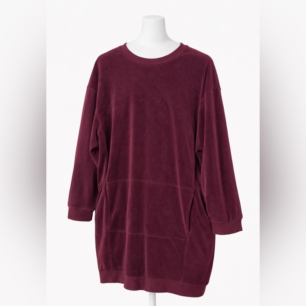 Max Studio Burgundy Velour Sweatshirt‎ Dress